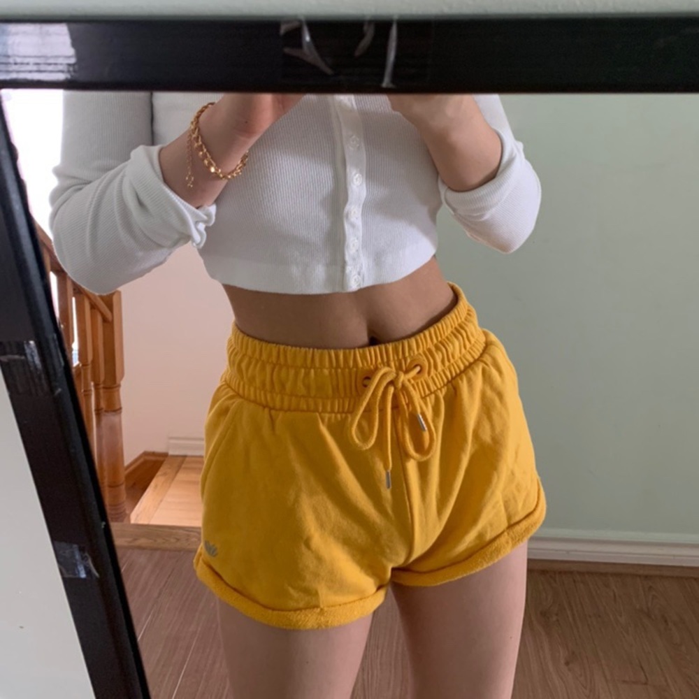 Mustard yellow lounge shorts